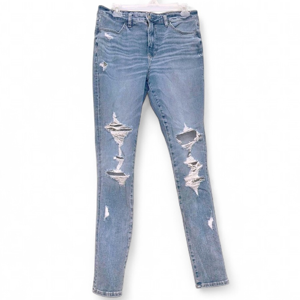 Distressed Super High Rise Jegging American Eagle Size 12L